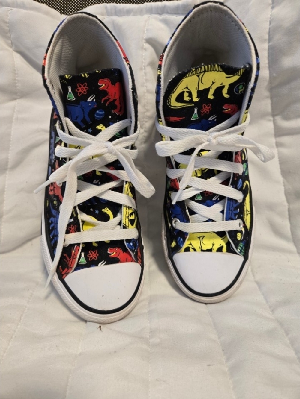 Converse Dino Class High-Top Sneakers - White Laces Size 1